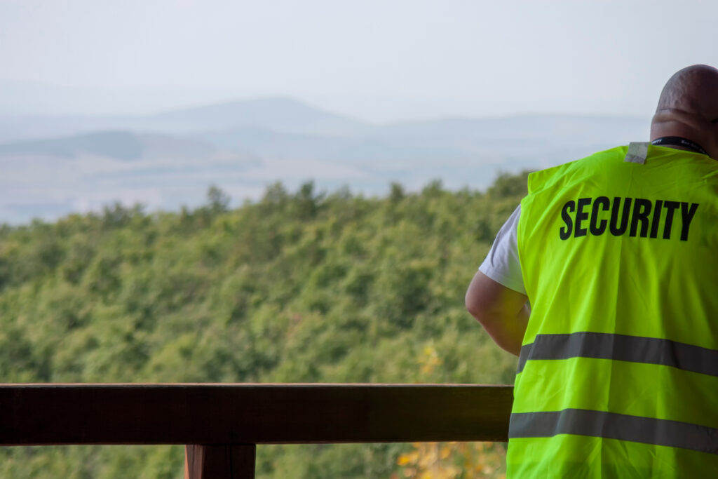 security guard looking over wide area